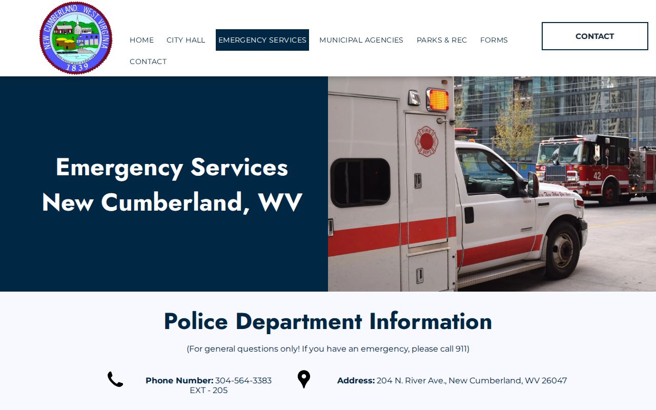Official New Cumberland police and emergency contact page